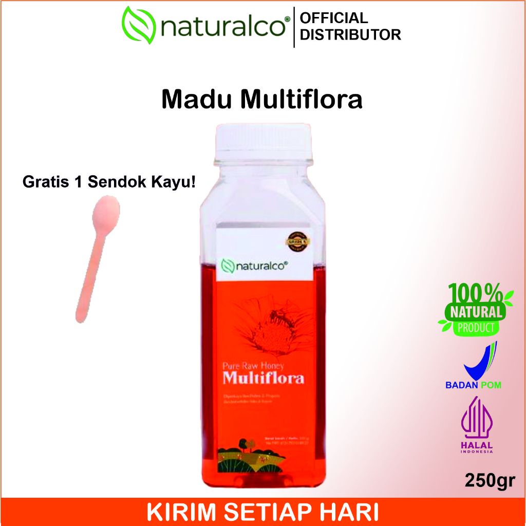 

Madu 100% Asli Honey Natural Multiflora, Naturalco Sehat Alami Original Murni tanpa Campuran Grade A