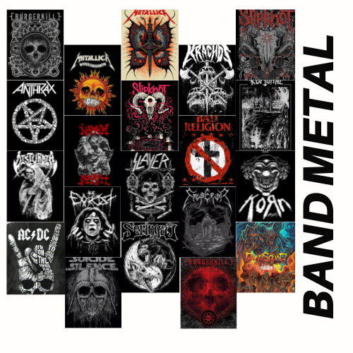 Poster Band Metal Isi 20 Pcs | Band Metal | Dekorasi Dinding Kamar | Hiasan Dinding Aesthetic