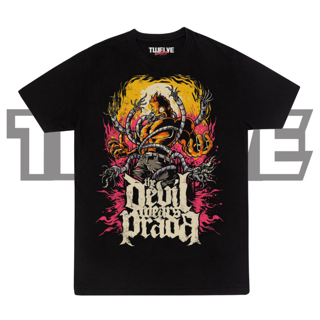DEVIL WEARS PRADA Reguler Black T Shirt | Atasan Baju Kaos Musik Aesthetic Unisex | Kaos Devil Wears