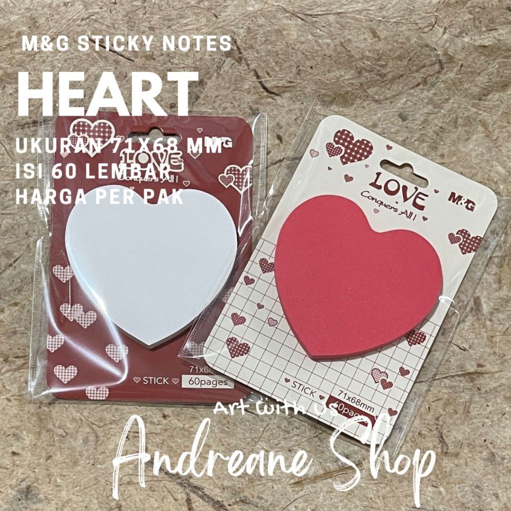 

M&G Sticky Notes Love Heart Shape 71x68 mm