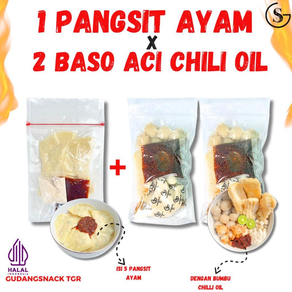 

1 Pangsit Ayam X 2 Baso Aci Chilli Oil Hotpot Instan Food Kaldu Kuah Gudangsnack Tgr