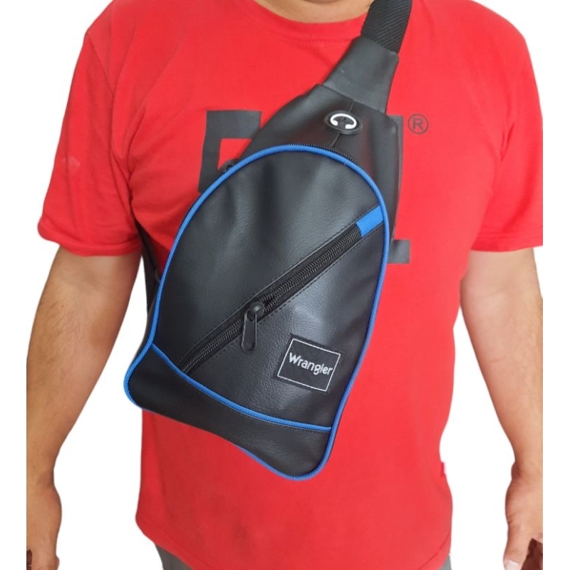 Tas Selempang Pria / Waistbag Pria / Tas Selempang Bahan Kulit Sintetis