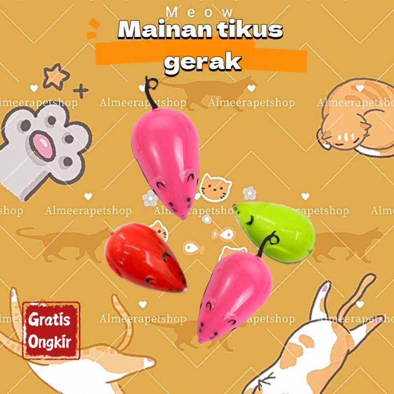 TIKUS PULLBACK MAINAN KUCING BENTUK TIKUS BISA GERAK