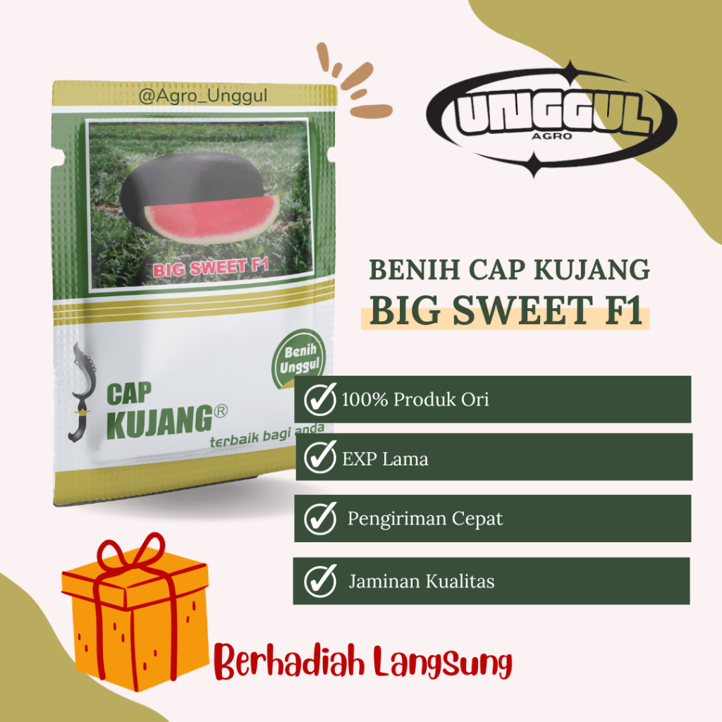 Tumbas Tani Benih Semangka Berbiji Inul Merah Big Sweet F1 20Gr Cap Kujang