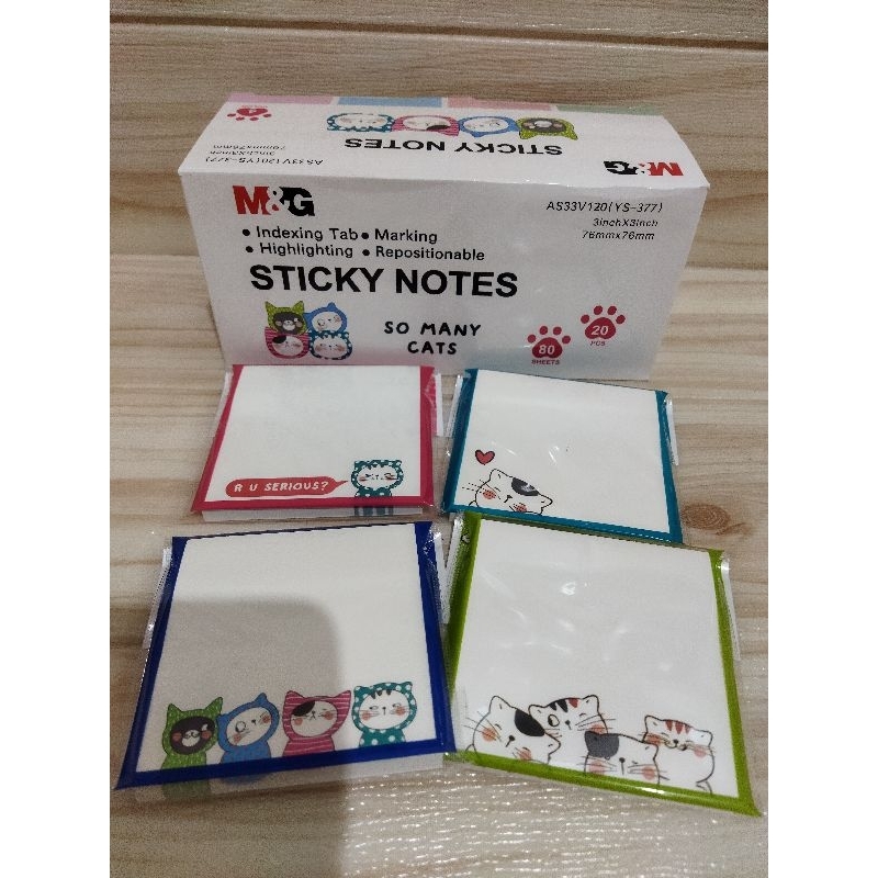 

M&G "SO MANY CATS" White Color Sticky Notes | STICKY NOTES FANCY