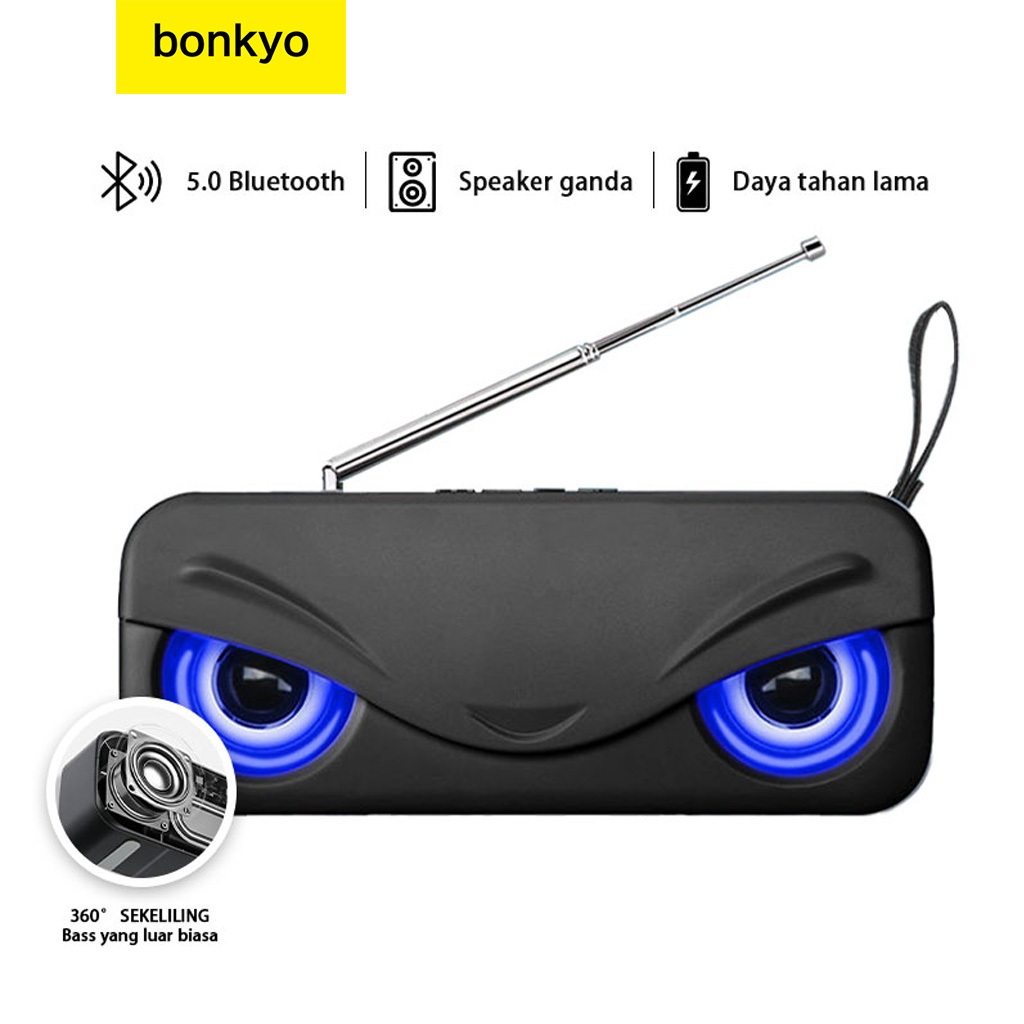 Bonkyo Radio speaker Bluetooth, kartu portabel luar ruang dua-dalam-satu Bluetooth, radio audio keci