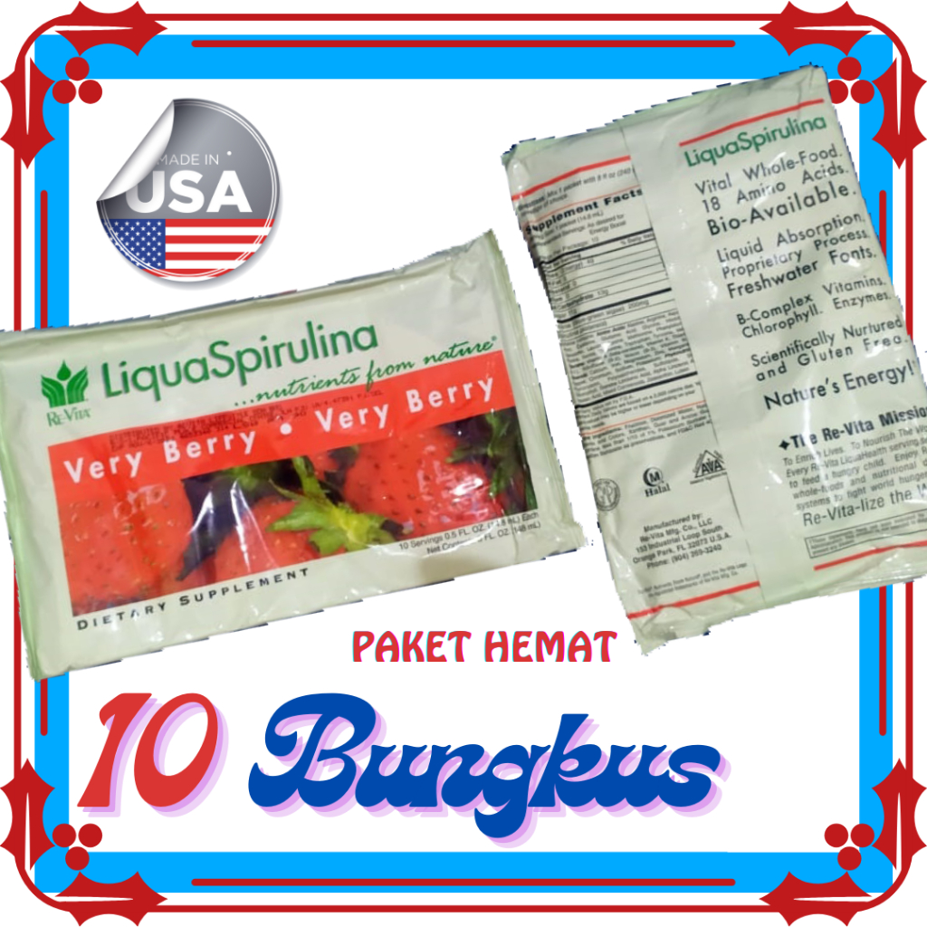 Liqua Spirulina Berry LS PAKET HEMAT Re-Vita USA