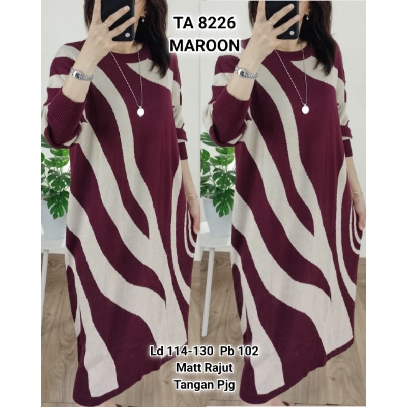 TA 8226# Long Tunik Rajut Bangkok Zebra