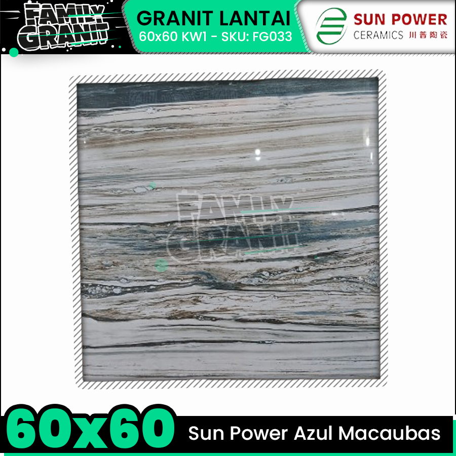 Granit Motif Kayu 60x60 Sun Power Azul Macaubas Super Glossy KW1