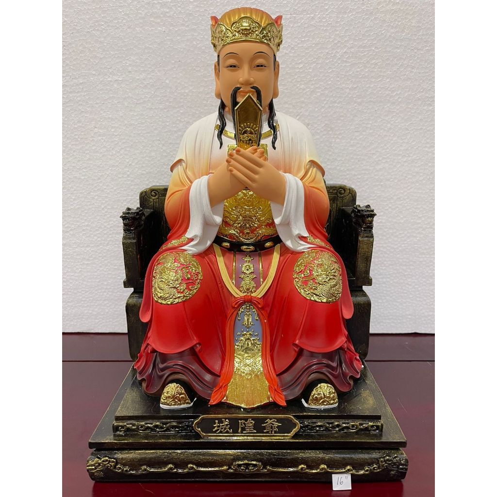 patung dewa cheng huang ye / dewa kota  - 16 inch - fiber - 24