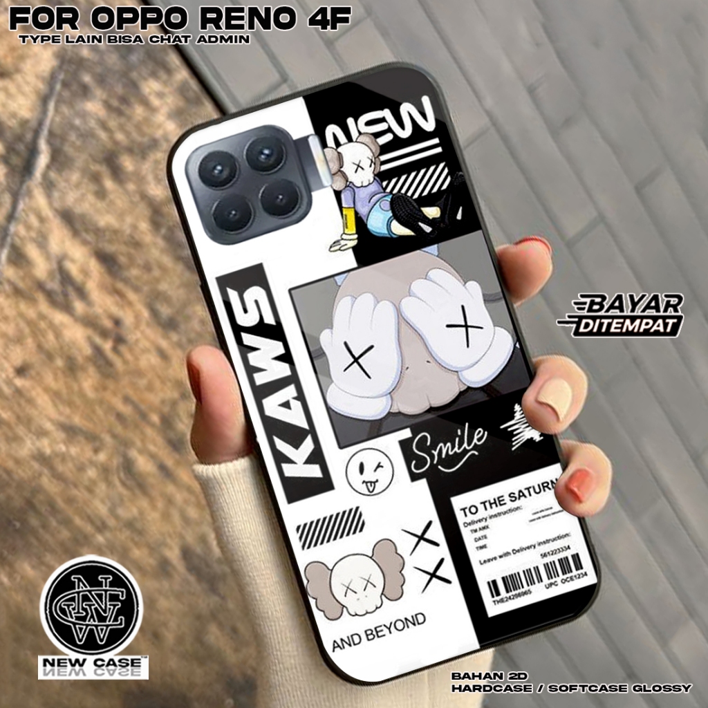 Case OPPO RENO 4F - Casing Hp OPPO Terbaru 2024 Newcase [ KAWS ] Silikon Hp - Kesing Hp OPPO RENO 4F