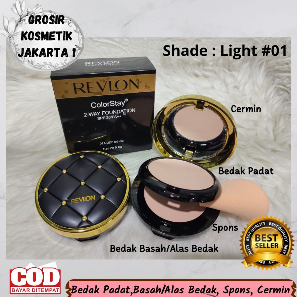 COD/Best Seller Revlon ColorStay 2-Way Foundation + Powder - Bedak Revlon 2in1 Foundation- Bedak Pad