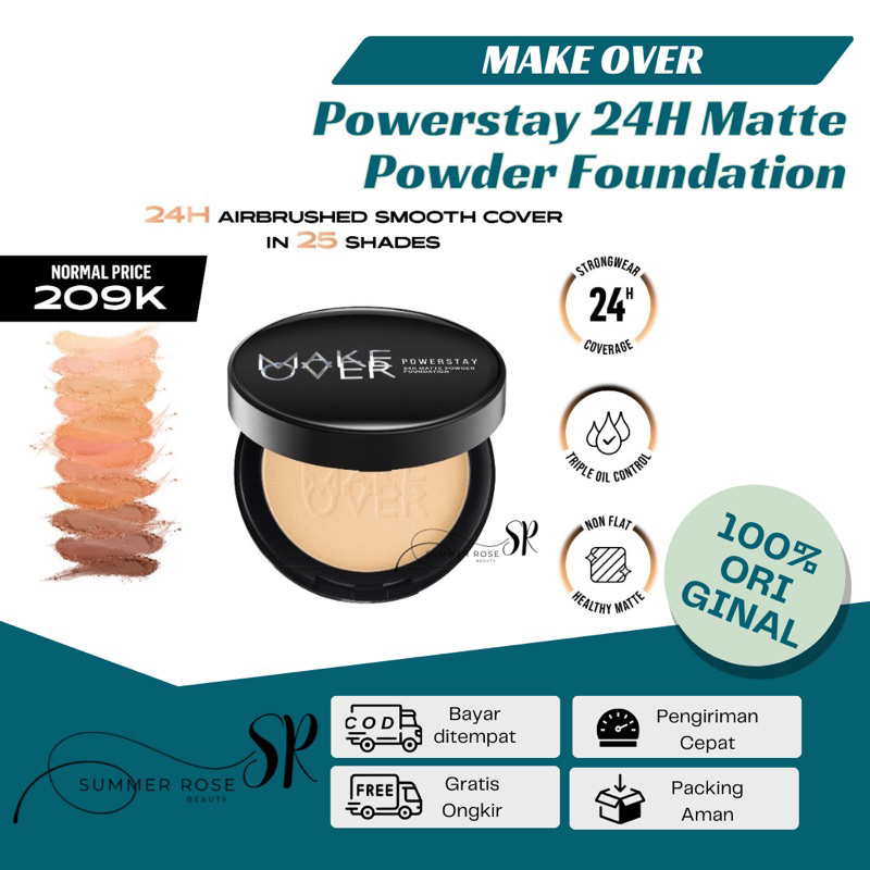 ORIGINAL MAKE OVER Powerstay Matte Powder Foundation 12 g - Bedak Padat