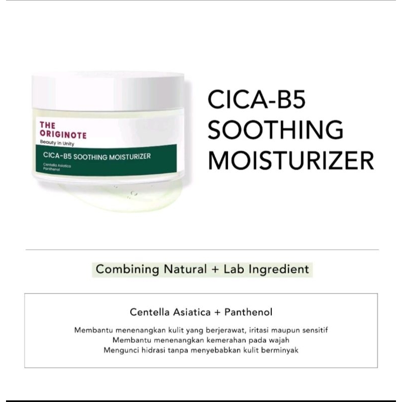 [PROMO SALE] THE ORIGINOTE Cica-B5 Soothing Moisturizer  | Melembabkan Kulit | Menenangkan Kulit Ber