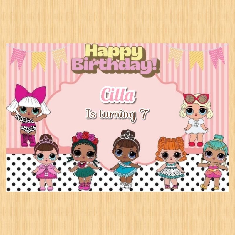 Spanduk LOL banner LOL spanduk banner ultah anak background LOL custom backdrop ulang tahun anak LOL