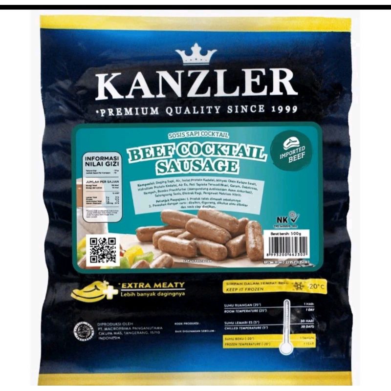 

Kanzler sosis beef cocktail sausage 500 gr