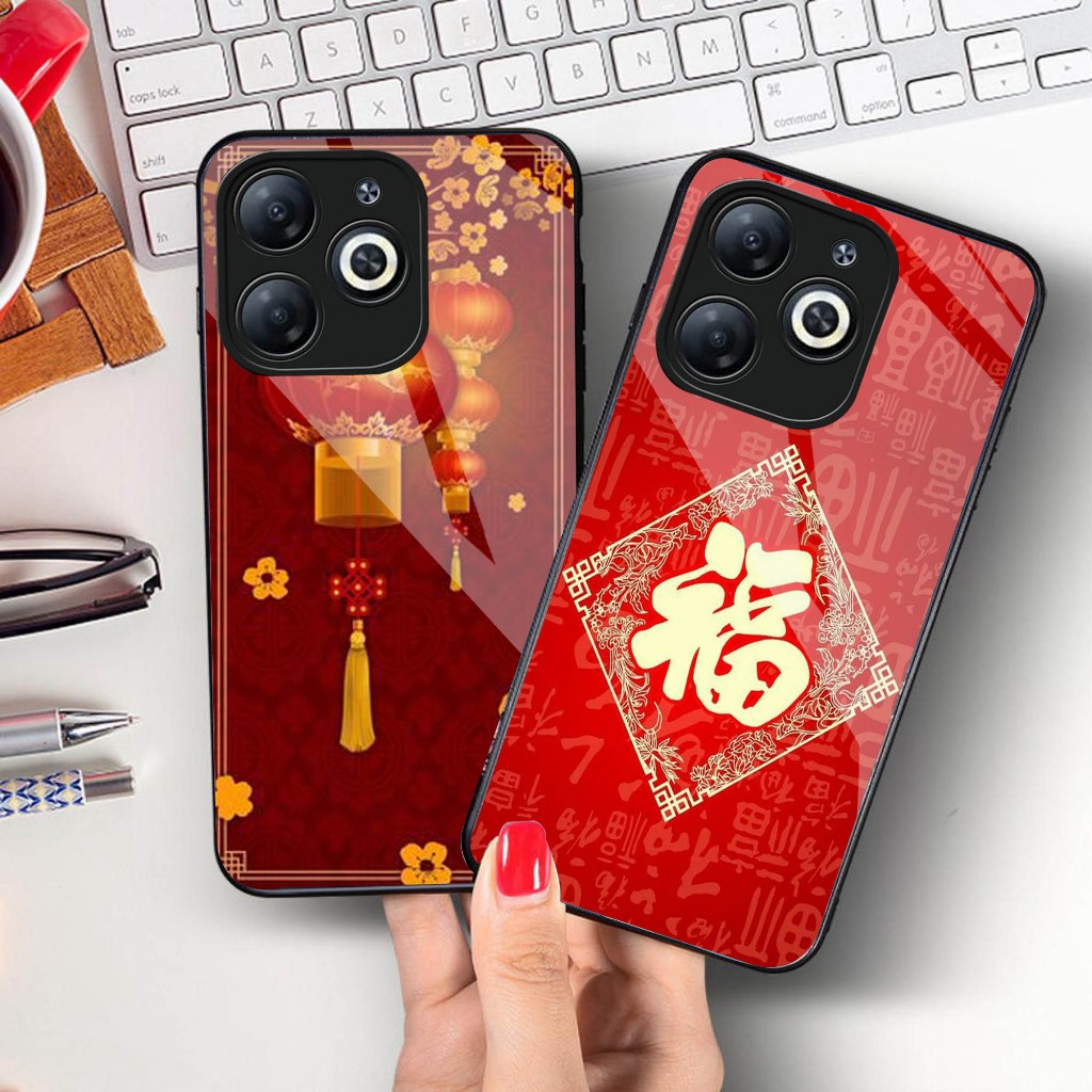 Case Kaca Imlek Glossy infinix smart 8 - Case Hp  infinix smart 8 - Case Keren  infinix smart 8 - Ca