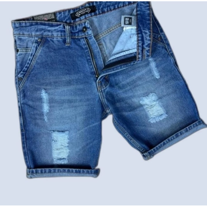 celana jeans pendek pria sobek atas lutut original distro