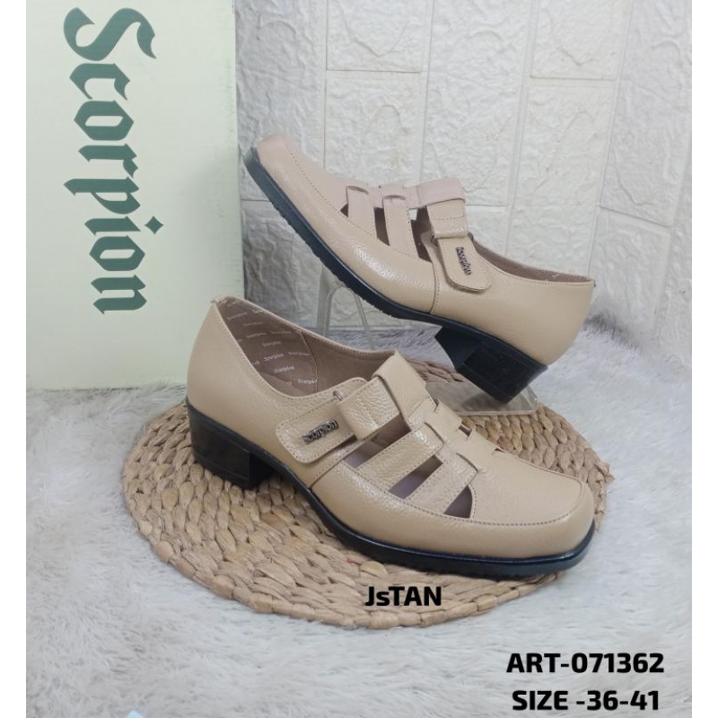 SEPATU KULIT ASLI WANITA KERJA FORMAL SCORPION 071362