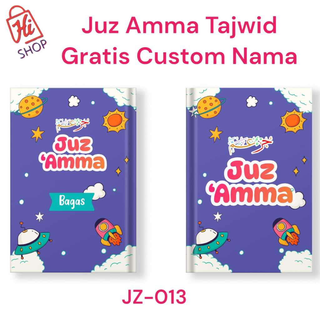 Juz Amma Tajwid Warna 7 in 1 [JZ-013] Gratis Custom Free Nama dan Foto Cover Bukan Sticker Tempelan 