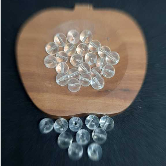 5 pcs Manik-manik bulat kaca kristal Bening