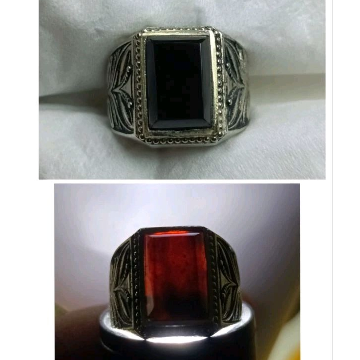 cincin pria/cincin Batu akik Yaman wulung original body kotak