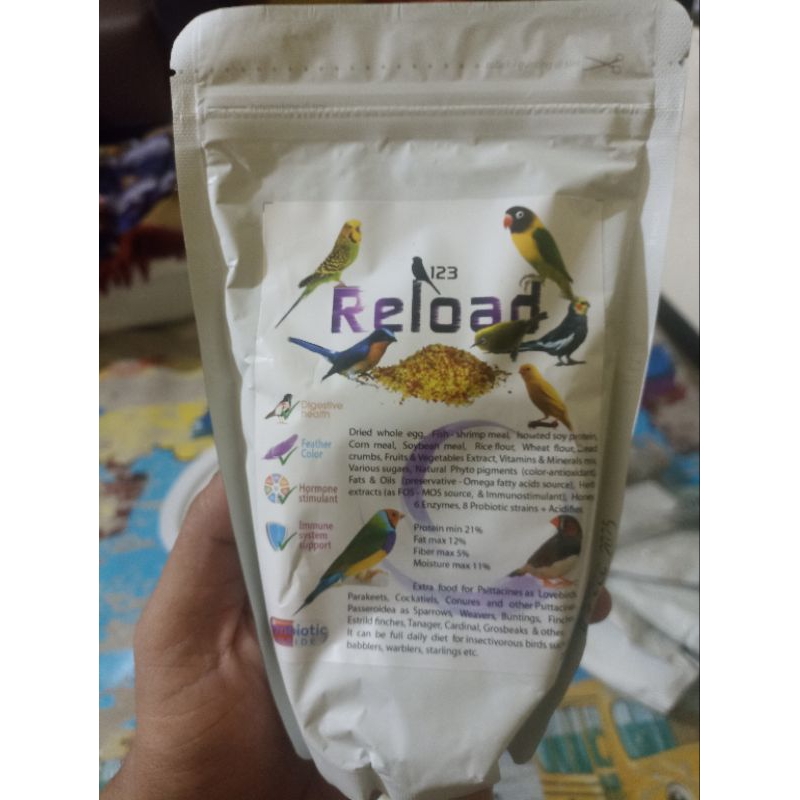 123 RELOAD Makanan / Pakan Burung Extra 250gr