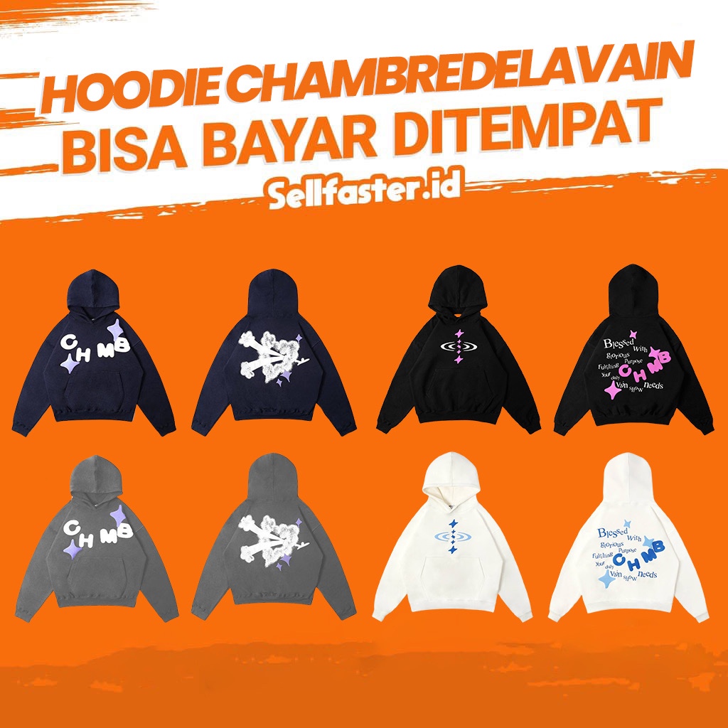 [ORIGINAL] Chambredelavain Boxy Hoodie Grey / Boxy Hoodie Navy / Hoodie boxy Blessed Black / CHMB Wh