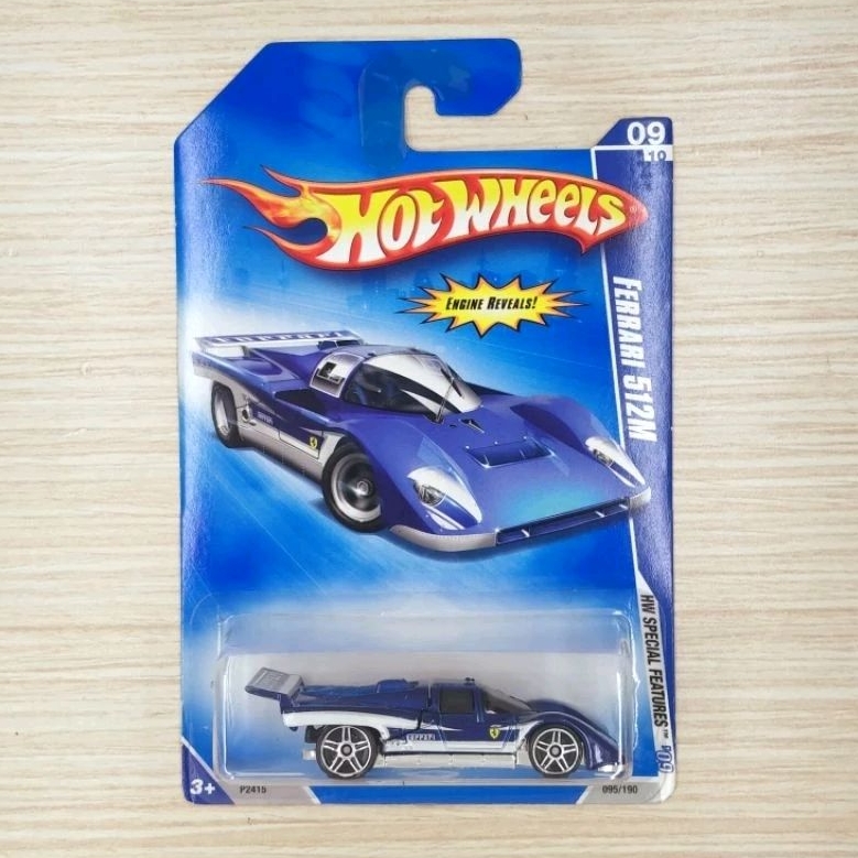 hotwheels ferrari 512m -biru akta card