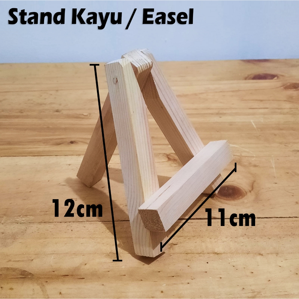 

Stand Kayu Easel Mini Kayu Holder Foto Kayu Ukuran 12x11 Untuk Hiasan Wooden Tripod Stand Canvas Standing Penyangga Sandaran