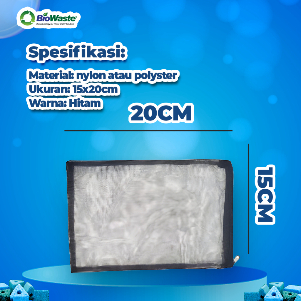 Jaring Kantong Media Filter Import Large Aquarium/Kolam -15x20cm Black