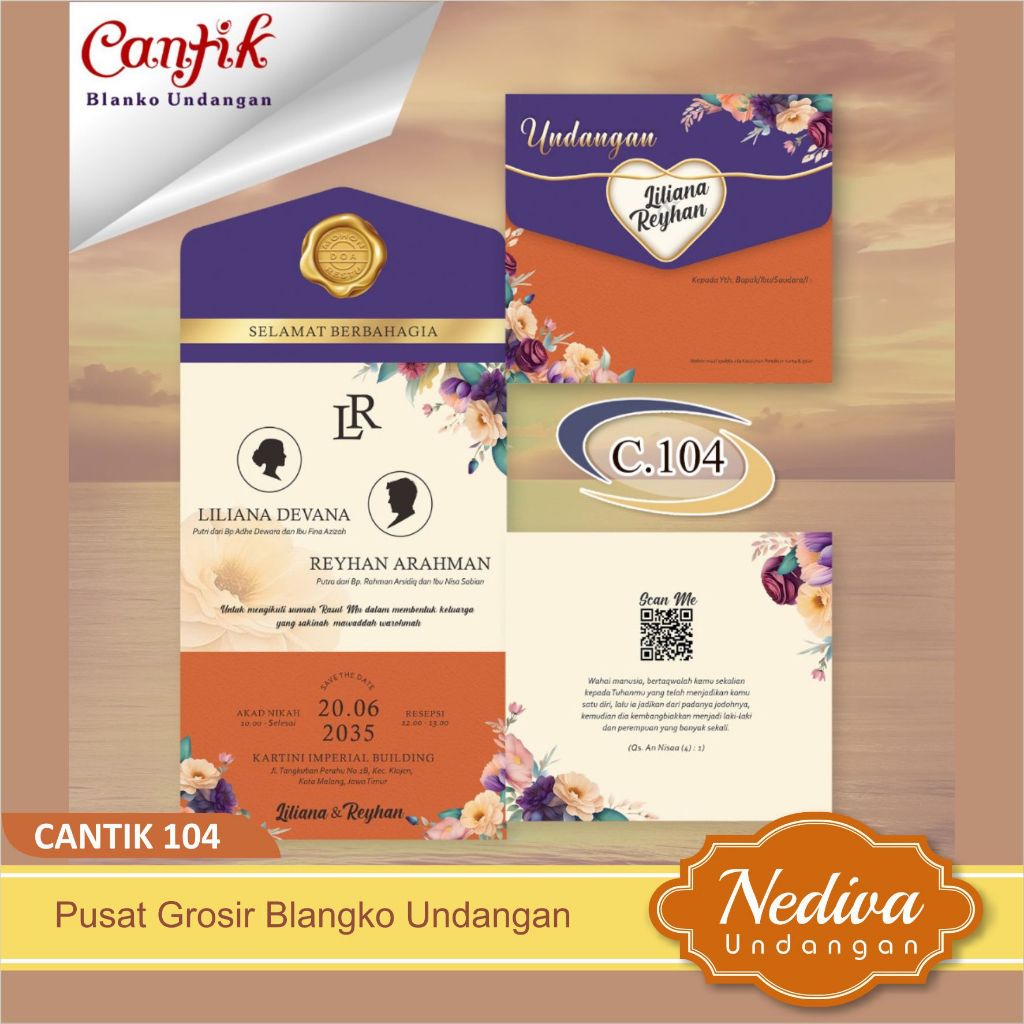 BLANGKO UNDANGAN CANTIK 104 TERMURAH FREE LABEL