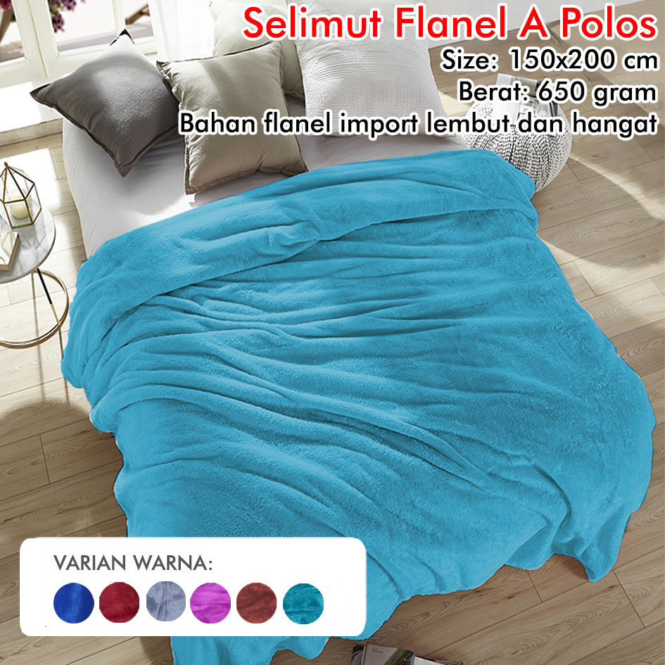 SELIMUT LEMBUT FLANEL A POLOS 150X200 + TAS