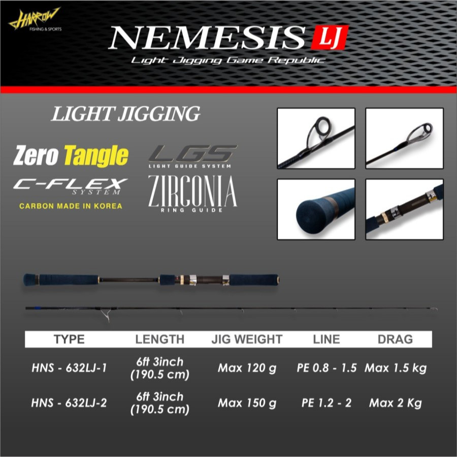 ROD HARROW NEMESIS JIGGING GAME REPUBLIC (SPINNING)