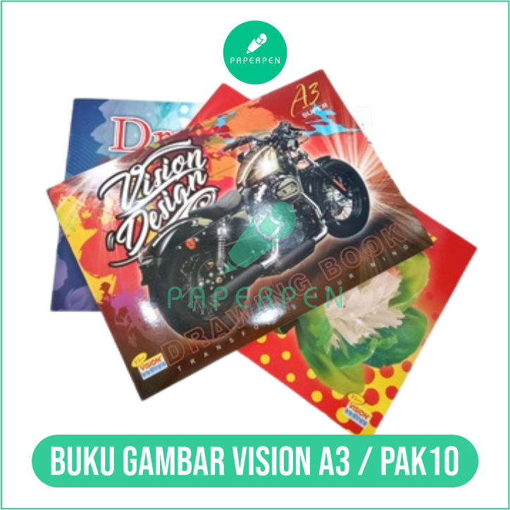 

(Pak10) Buku Gambar Vision A3/Buku Gambar A3 Isi 10Pcs