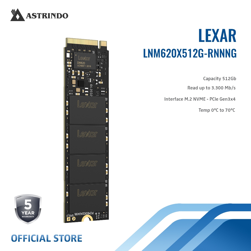 Lexar SSD 512GB NM620 M.2 2280 NVMe (LNM620X512G-RNNNG)