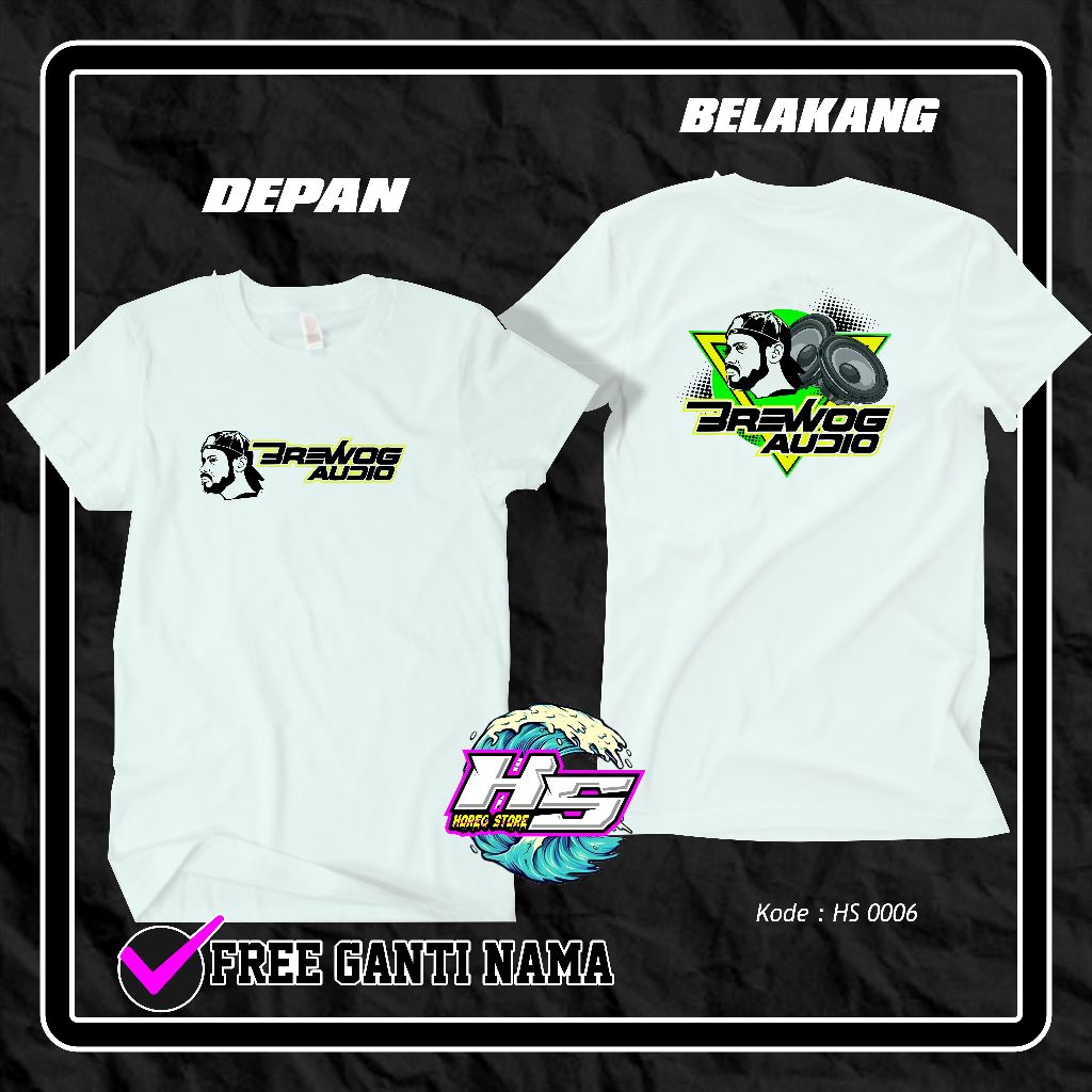BAJU TSHIRT KAOS BREWOK AUDIO SOUND SYSTEM BETAVO DEWASA