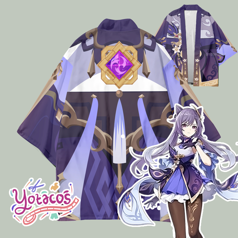 Haori Cardigan Anime Genshin Impact Keqing Kostum Cosplay Jepang YOTACOS