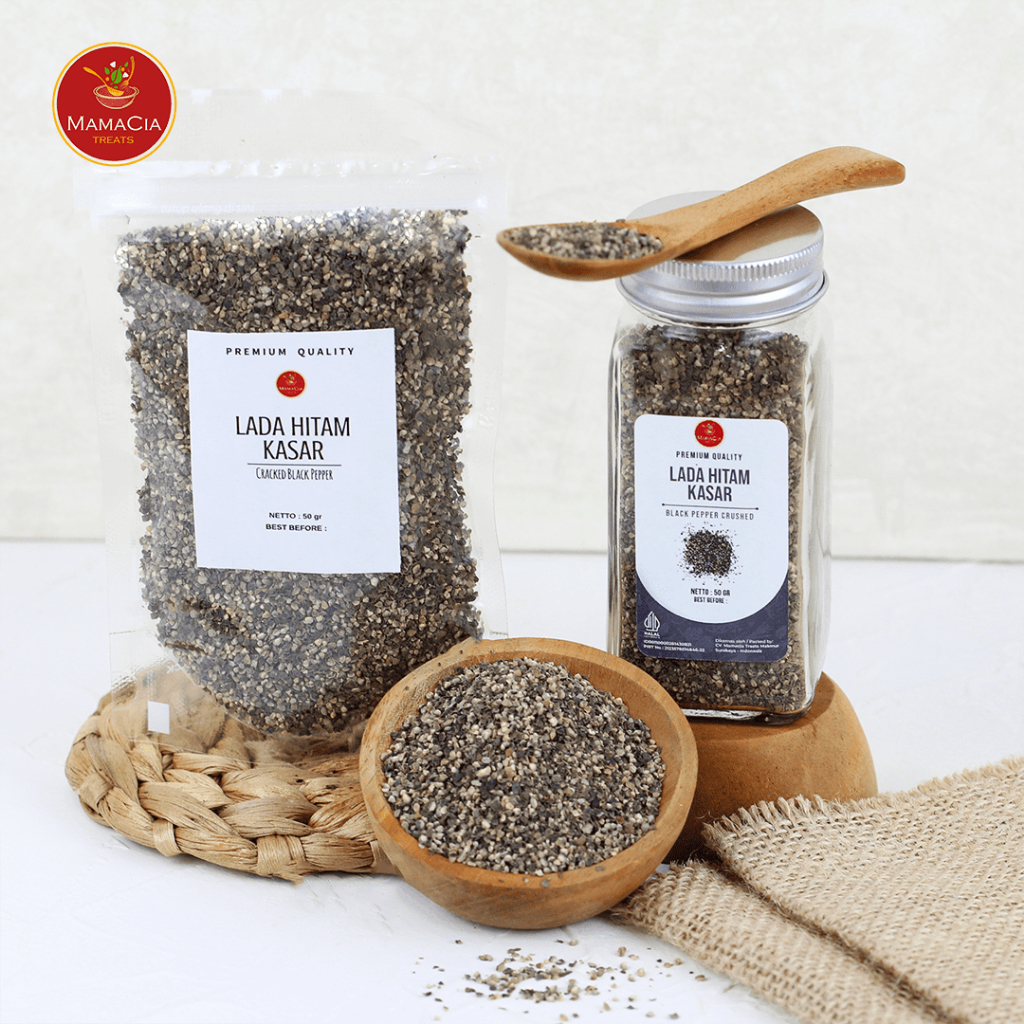 

Mamacia Treats Lada Hitam Kasar / Black Pepper Crushed Rempah Bumbu Masak Premium 50 gr
