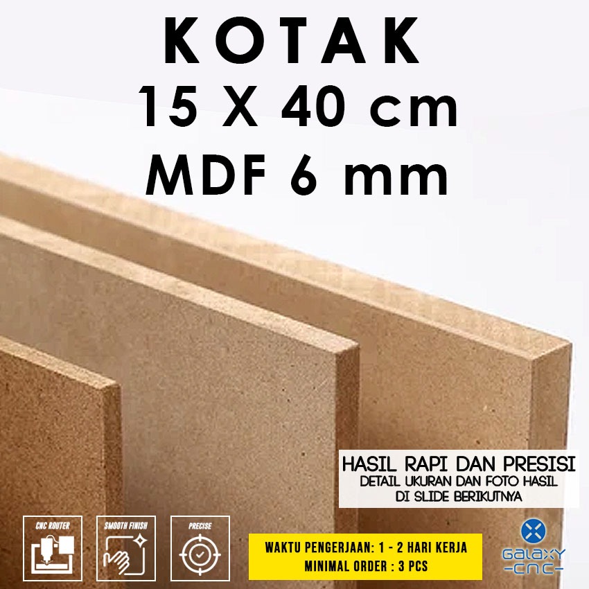 

Kotak uk. 15 x 40 cm - MDF 6 mm - Papan MDF / kayu