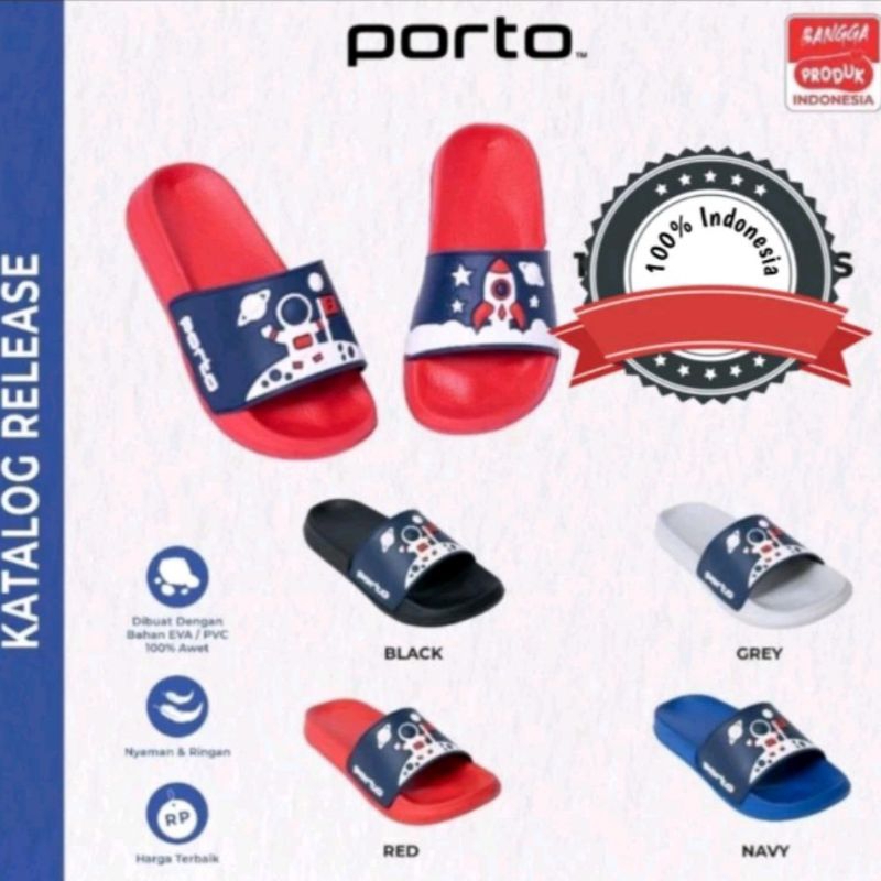 Sandal Anak Laki Laki Porto Sandal Selop Karakter Astro Roket Sendal Flat Anak