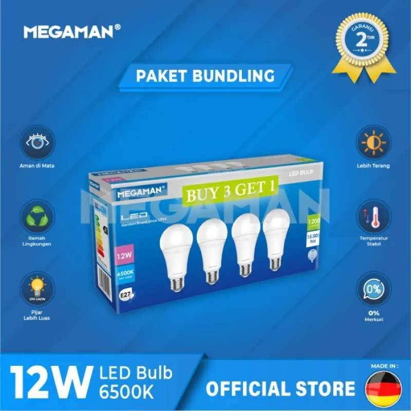 MEGAMAN A-Bulb YTA60Z2 12W 6500K 4PK 170～240V