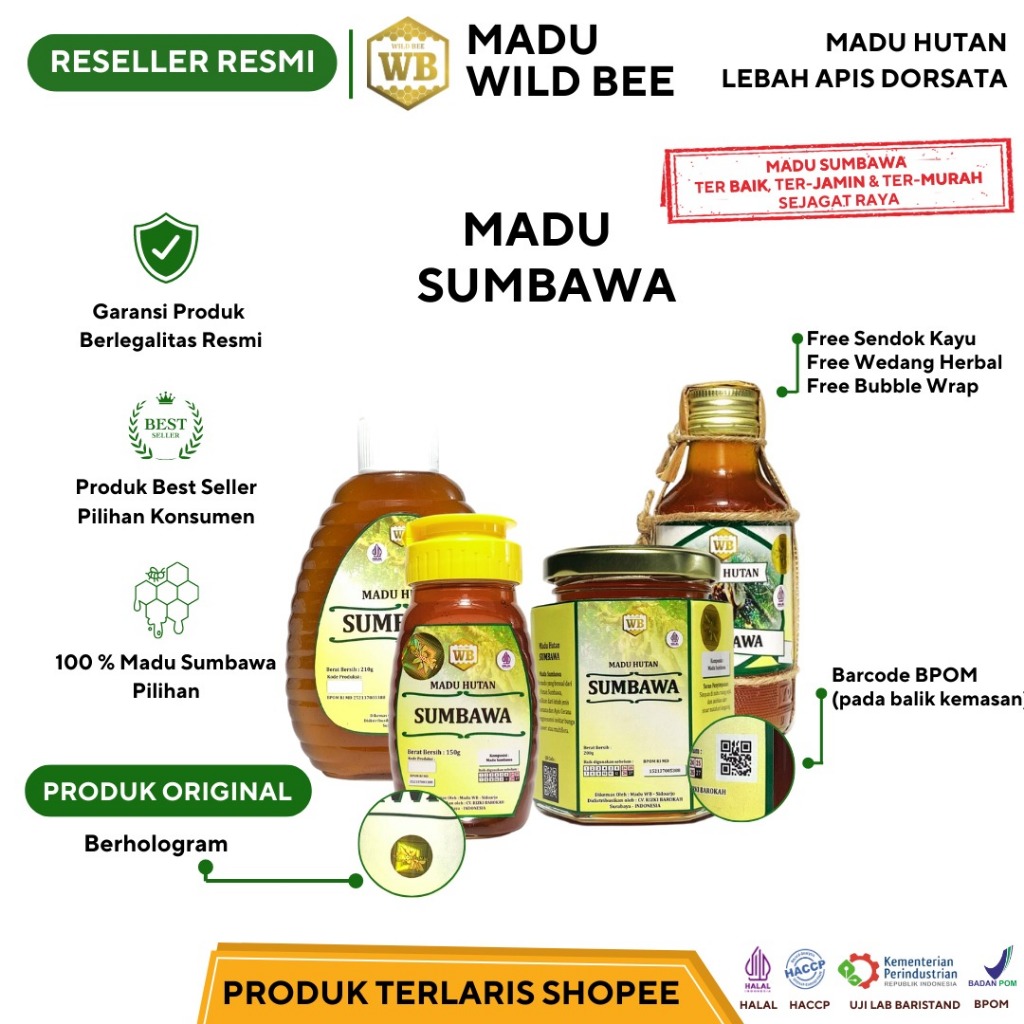 

WB Wild Bee - Madu Sumbawa Super / Lebah Apis Dorsata - Wild Bee - Kemasan Try Kit