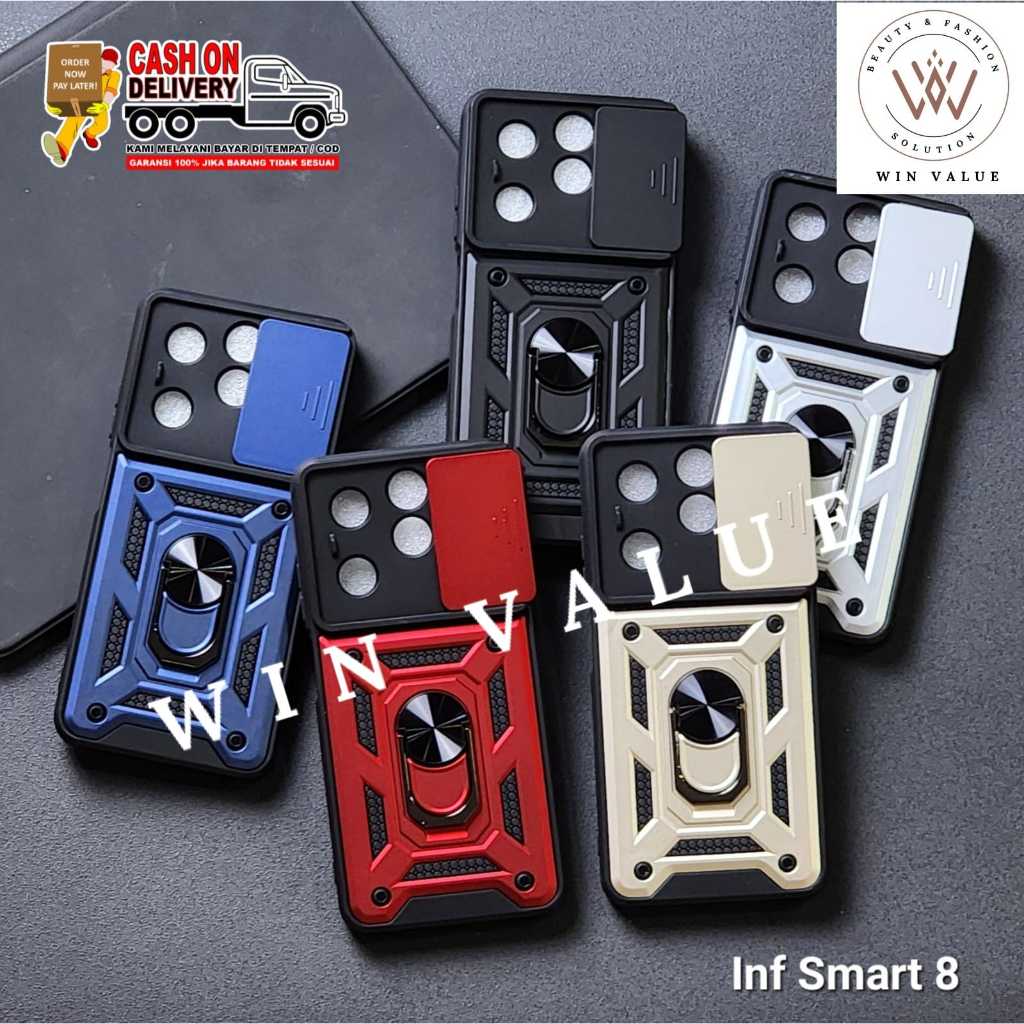 Infinix Smart 8 Plus Infinix Smart 8 Infinix Smart 8 Pro Case SoftCase Slide Armor + Kamera Protect 