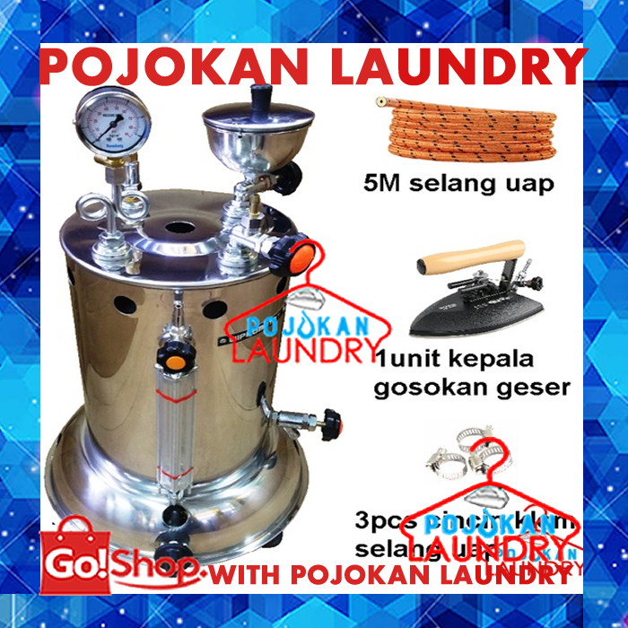 Tabung Setrika Uap Manual Wipromoto/Nagamoto 15 Liter/Tabung Gosokan Uap Manual 15 Liter