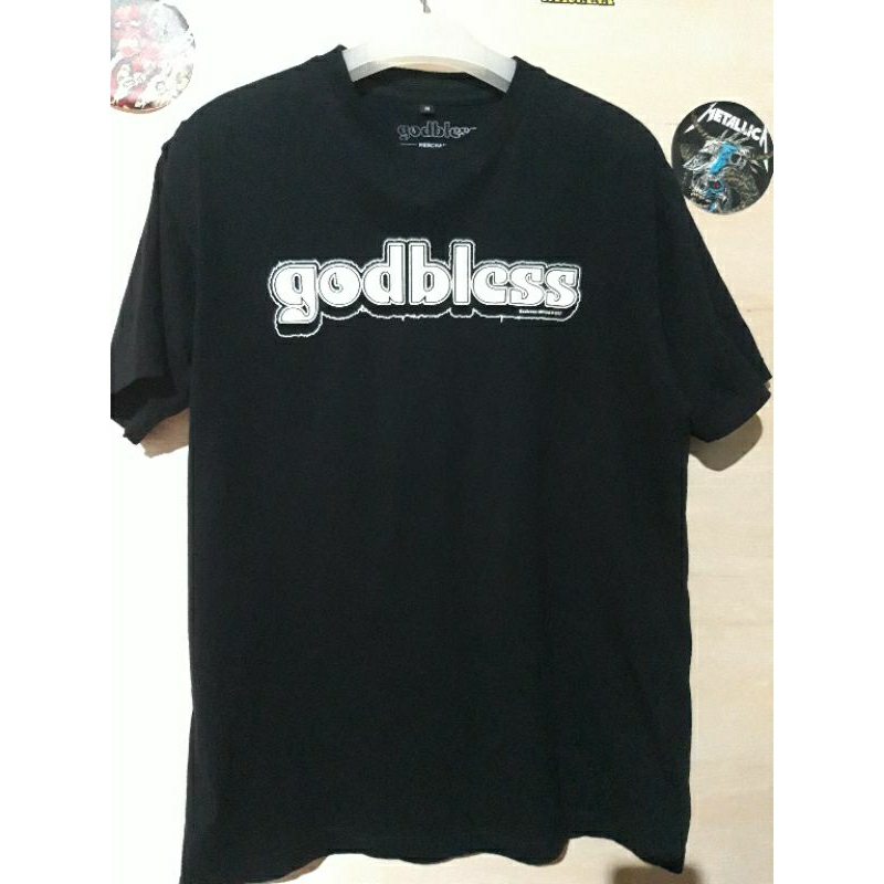 kaos godbless font official -M-