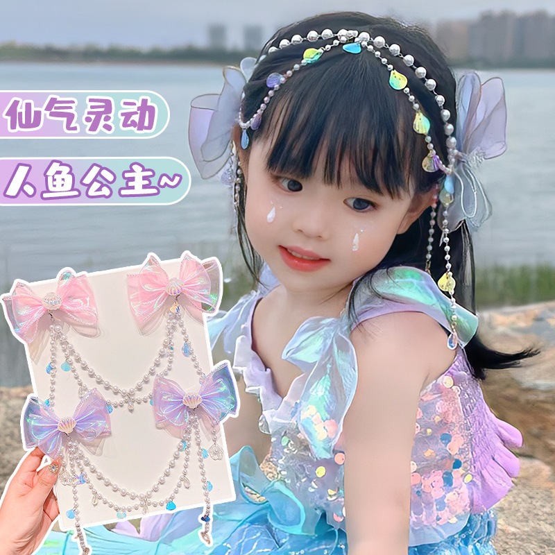 jepit anak rantai mutiara mermaid duyung pita cantik terbaru