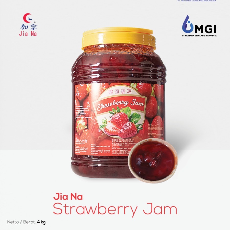 

Strawberry Jam / Strawberry Sauce / Selai Strawberry Premium Import 4 KG untuk Topping Minuman / Drink / Es Krim