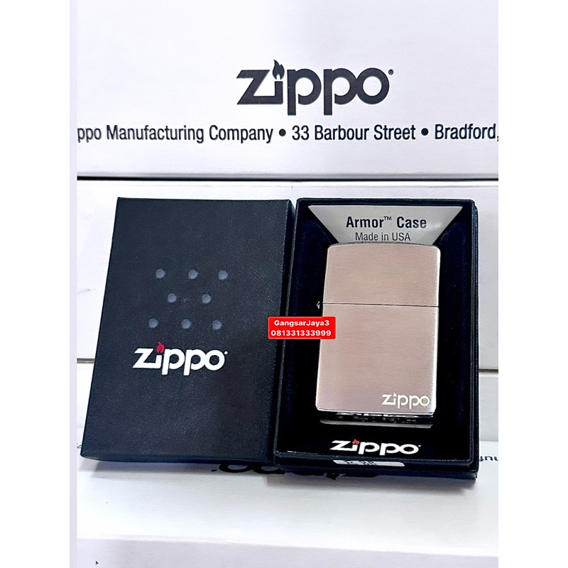korek zippo original USA 162ZL Armor Brushed Chrome