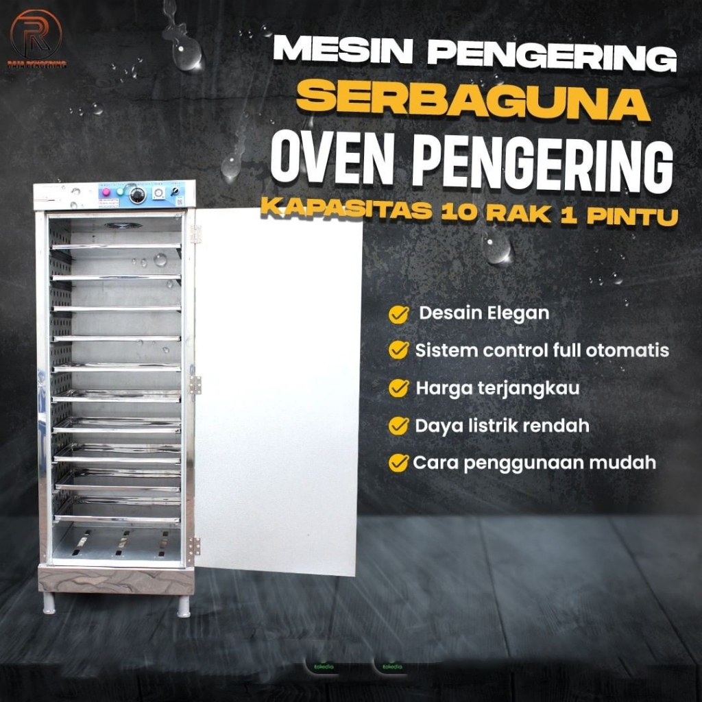Oven 10 Rak 1 Pintu Tipe Gas Best Seller - Pengering Kopi Ikan Jahe Tepung
